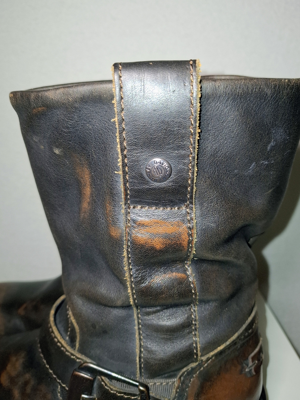 Harley-Davidson Brown and Black Leather Harness Boots - Picture 7 of 11